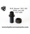 Thread adapter 1/2"x28 for cal.22 SIG Sauer 1911-22 and GSG pistols